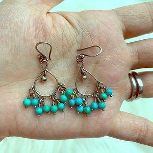 Sterling Silver and Genuine Turquoise Earrings